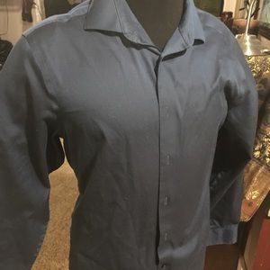 Express dark blue ribbed button down